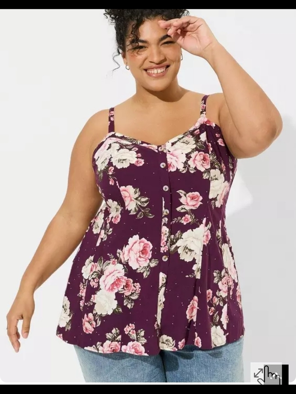 Torrid Fit & Flare Purple Floral Cami 2X